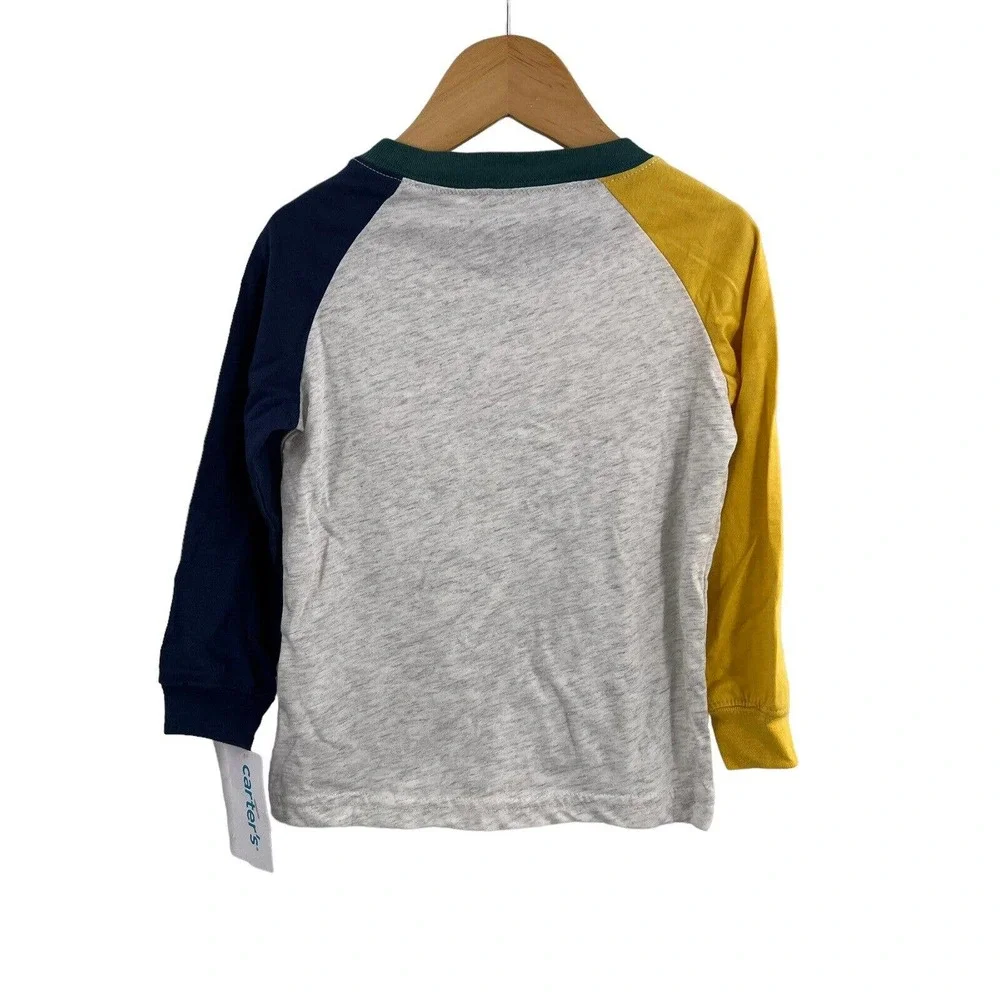 Carters Long Sleeve Color lock Dinosaur Tee‎ 2T New